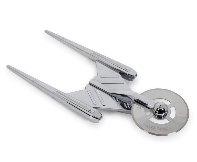DISCOVERY CROSSFIELD STARSHIP METAL PIZZA CUTTER WHEEL PREMIUM HOUSEWARE STAINLESS STEEL KITCHEN UTENSIL EASY TO CUT AND CLEAN 9 INCHES LONG