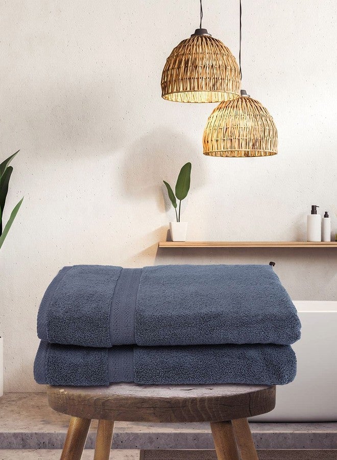 BIANCA Ultra Soft Zero Twist 100% Cotton Towel (Aerocore Tech) -2pc Bath Towel (Paradiso) - Super Absorbent, Fluffy, AeroCore Organic Technology - for Men, Women, Gym, Kitchen Solid-Grey - Image 1
