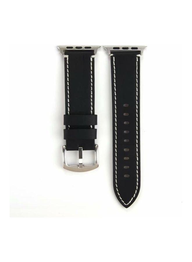 NIBEMINENT Watchband For Apple Watch Series 7 41mm/6 & Se 5 4 40mm/3 2 1 38mm Black - Image 1