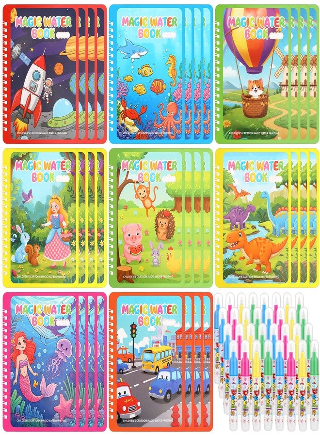 Gaillty 32 Pack Water Coloring Books Set for Kids Toddlers Reusable Water Painting Book for Paper Painting Early Childhood Educational Gift Easter Basket Filler Gift - Image 1