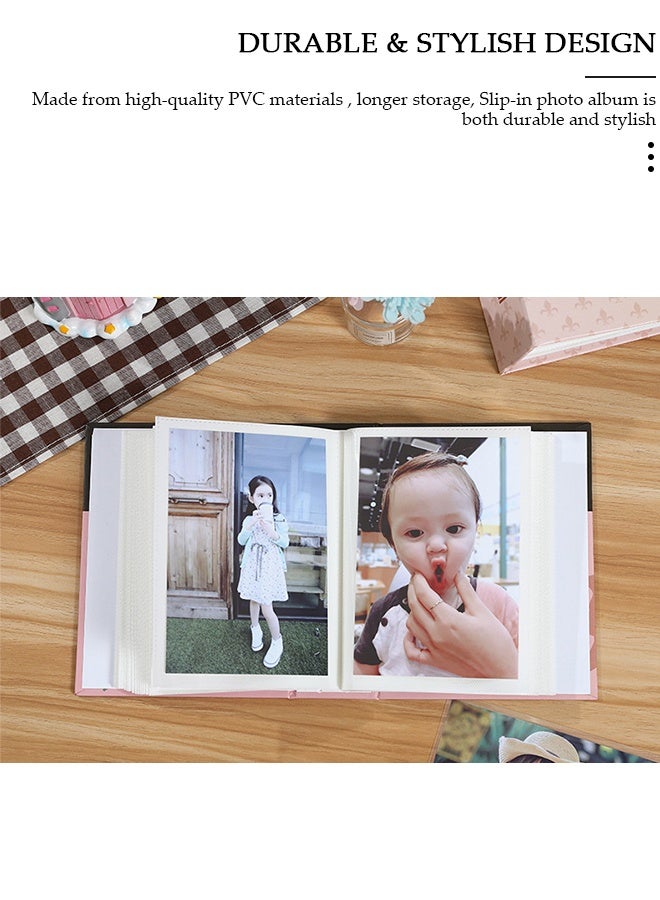 DUNISO ألبوم صور بختم 200 جيب لصور مقاس 6 بوصات، ألبوم صور محمول لحفلات الزفاف العائلية والأولاد والبنات - Image 3