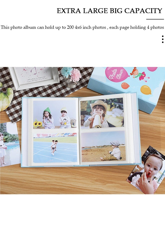 DUNISO ألبوم صور بختم 200 جيب لصور مقاس 6 بوصات، ألبوم صور محمول لحفلات الزفاف العائلية والأولاد والبنات - Image 4