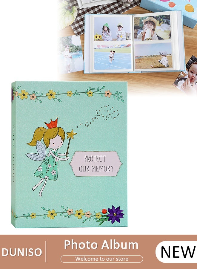 DUNISO ألبوم صور بختم 200 جيب لصور مقاس 6 بوصات، ألبوم صور محمول لحفلات الزفاف العائلية والأولاد والبنات - Image 1