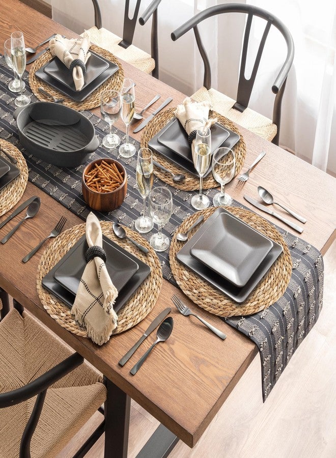 Kochorie Set of 24 Round Woven Placemats 12 Inches Bulrush Placemats Natural Hand-Woven Boho Rattan Placemats Wicker Table Mats Farmhouse Weave Place Mats for Home Dining Table - Image 5