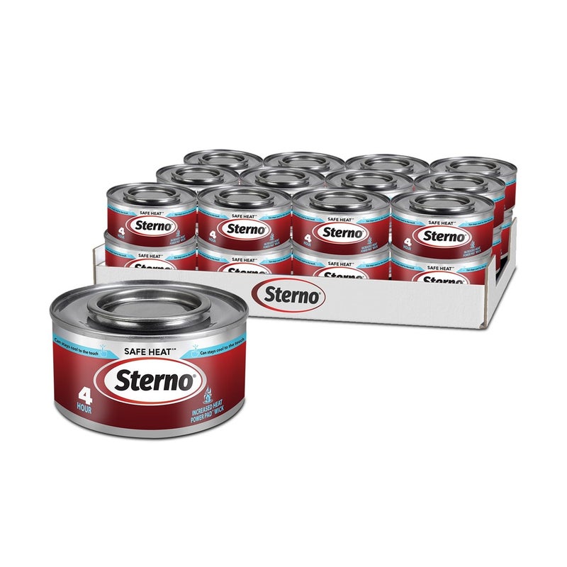 Sterno Fuel Cans - 4-Hour Burn, (12-Pack) Chafing Dish Fuel Can Burners for Food Warmer, Resealable Chafer Fuel Canned Heat, Safe Heat - Image 1