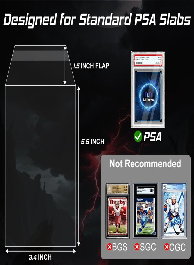 Mlikero 120 Pack Graded Card Sleeves, Precise Fit Slab Sleeves for PSA, Acid-Free Resealable Slab Protector Compatible with PSA Graded Slabs - Image 4