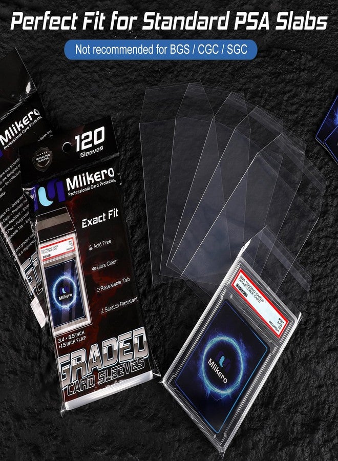 Mlikero 120 Pack Graded Card Sleeves, Precise Fit Slab Sleeves for PSA, Acid-Free Resealable Slab Protector Compatible with PSA Graded Slabs - Image 2