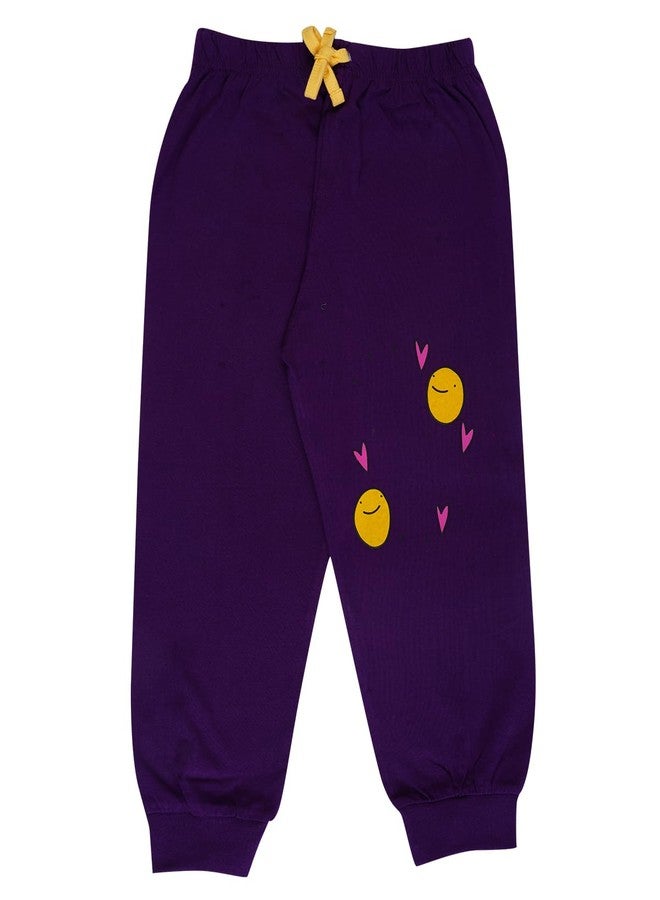 T2f Girl's Regular Fit Cotton Printed Ribbed Track Pants (Pack of 5) - Image 2