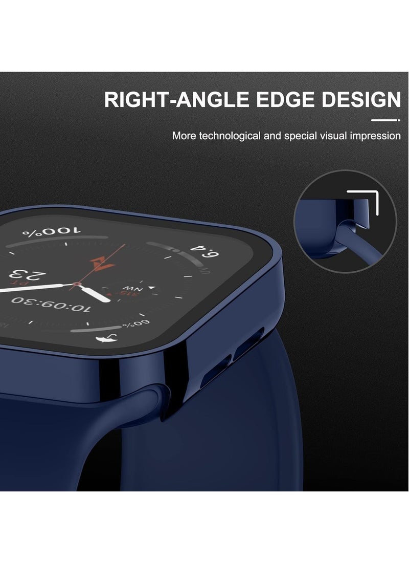 Generic - 2 Pack Compatible for Apple Watch Series 7/8/9 45mm with Tempered Glass Screen Protector, Blue/Clear Ultra-Thin Durable Waterproof Protective Cover for iWatch - Image 1