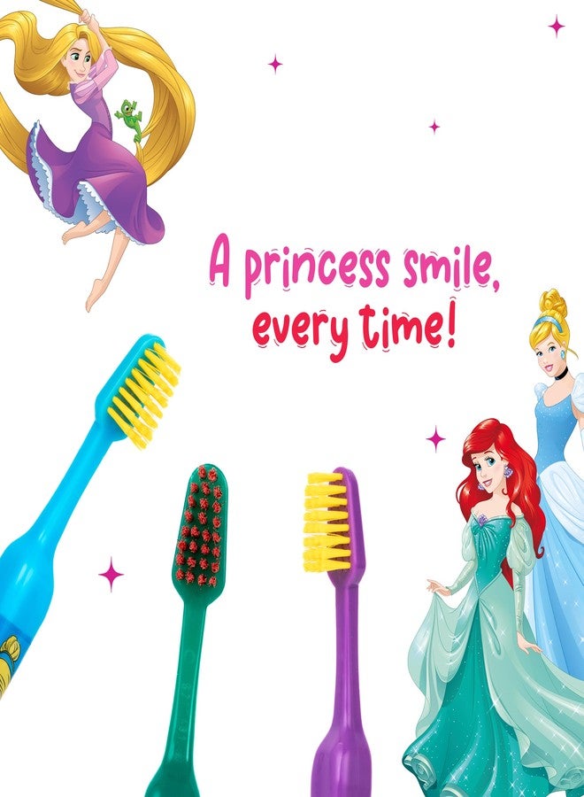 DUVON Kids Toothbrush Combo Pack | Disney Princess & Marvel Superheroes | Extra Soft Bristles | Ergonomic Grip | 3+ Years | Boys & Girls Toothbrush Set (Multicolor) (Disney Princess, Pack of 3) - Image 2