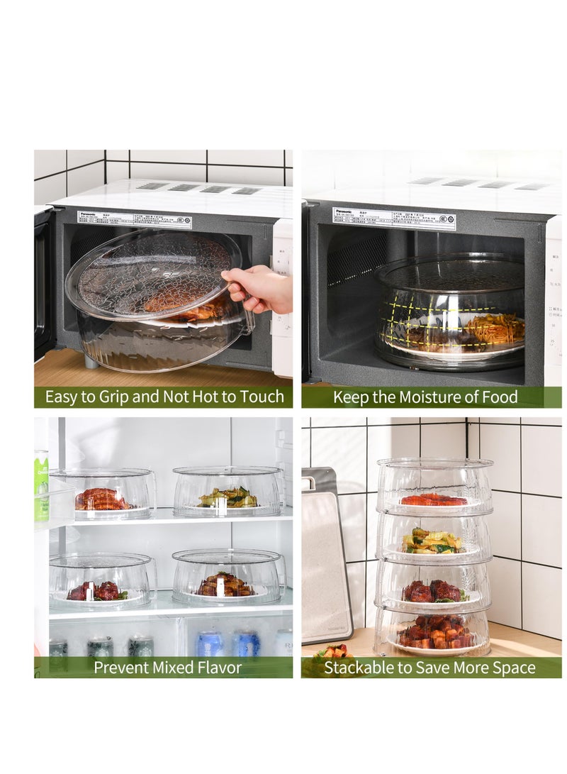 2 Pcs Microwave Splatter Cover for Food Splash Guard Lid with Handle Bug Resistant Heating Easy to Wash Grade Material Tall Short - Image 4