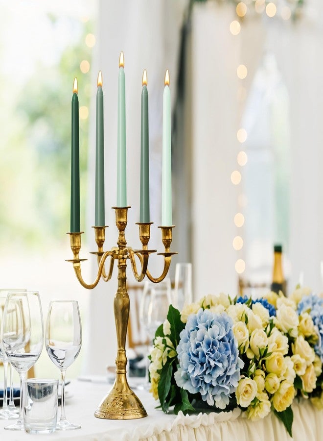 Viyffo Taper Candles 10 Inch Green Set of 4 Unscented, Dripless, Smokeless Long Tall Tapered Candlesticks Wedding Advent Home Decor Dinner Christmas-Natural Color Series - Image 5