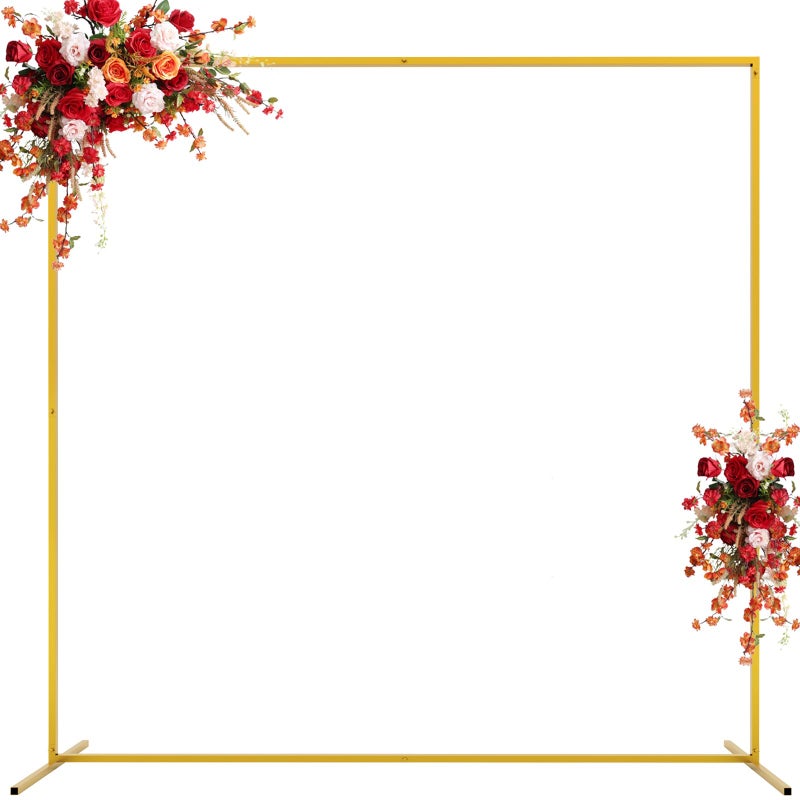Aseem 66FTx66FT Gold Wedding Arch Backdrop Stand Square Metal Rectangular Arch Frame for Ceremony Party Birthday Bridal Baby Shower Anniversary Arbor Balloon Decoration