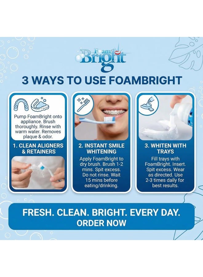 Bleachbright Retainer Foam Cleaner & Teeth Whitening Formula. The Ultimate Cleaning Toothpaste for Aligner Retainers. Great for All Kinds of Clear Retainers, Braces & Aligner s. Safe for Dentures. 50 ML (1 Pack) - Image 3
