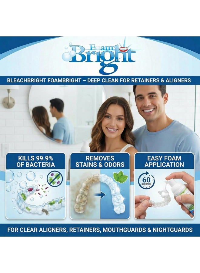 Bleachbright Retainer Foam Cleaner & Teeth Whitening Formula. The Ultimate Cleaning Toothpaste for Aligner Retainers. Great for All Kinds of Clear Retainers, Braces & Aligner s. Safe for Dentures. 50 ML (1 Pack) - Image 5