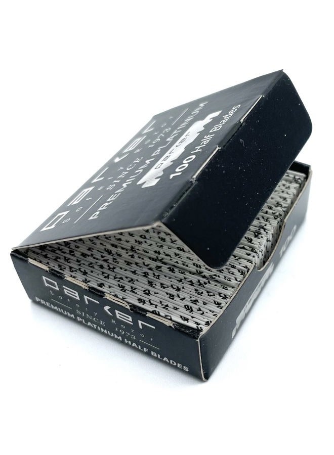 Parker Safety Razor Parker Premium Platinum 1/2 Blades, 200 Count **, For Professional Barber Razors, Shavette Razors and Disposable Blade Straight Razors that accept Half of a Double Edge Razor Blade - Image 3