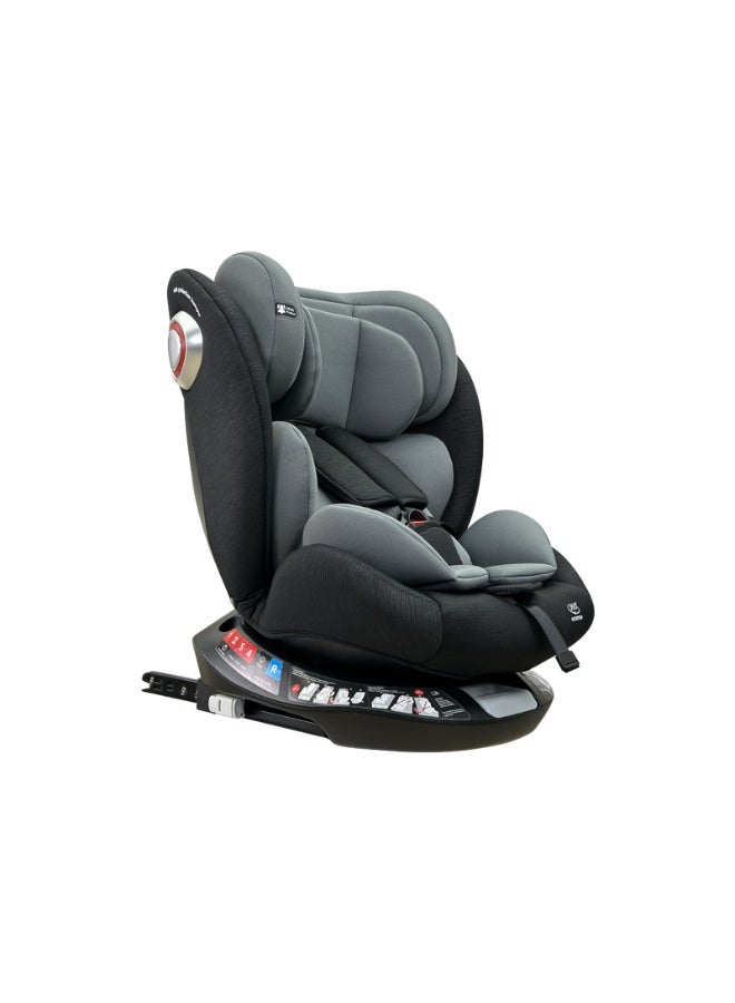 كيكيبيبي مقعد سيارة كيكيبي إيفولف يدور 360 درجة - أيزوفيكس، 0-12 سنة، متعدد الأوضاع ومزايا السلامة (رمادي/أسود) - Image 1