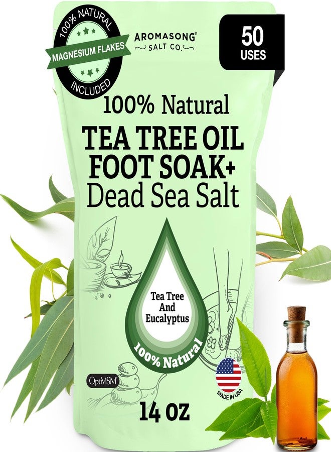 Aromasong Tea Tree Foot Soak with Magnesium Flakes and Dead Sea Foot Soaking Salts - Pedicure Tea Tree oil foot Soak for Dry Cracked Feet-Athlete's Callus Remover- Eliminates Odor- Packaging may vary - Image 1