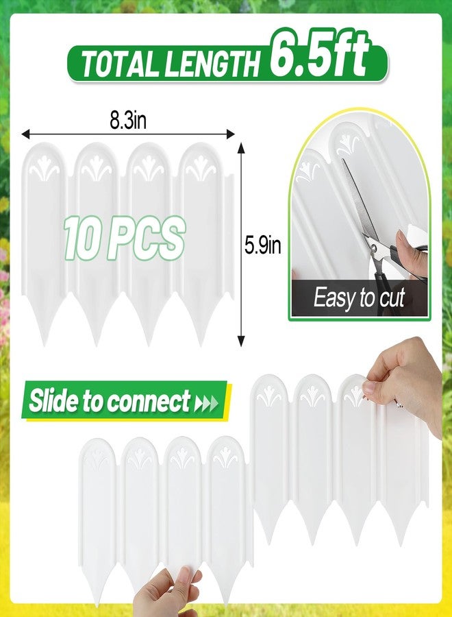 Alphatool Connectable Garden Landscape Edging - 6.5ft Total Length No Need Digging Lawn Fence Border for Dividing Yard Flower Bed Areas, Included 10pcs 8.3" L x 5.9" H White Panels - Image 5