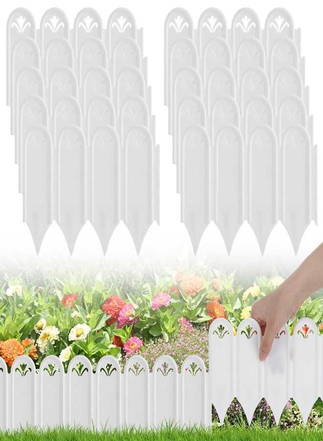 Alphatool Connectable Garden Landscape Edging - 6.5ft Total Length No Need Digging Lawn Fence Border for Dividing Yard Flower Bed Areas, Included 10pcs 8.3" L x 5.9" H White Panels - Image 1