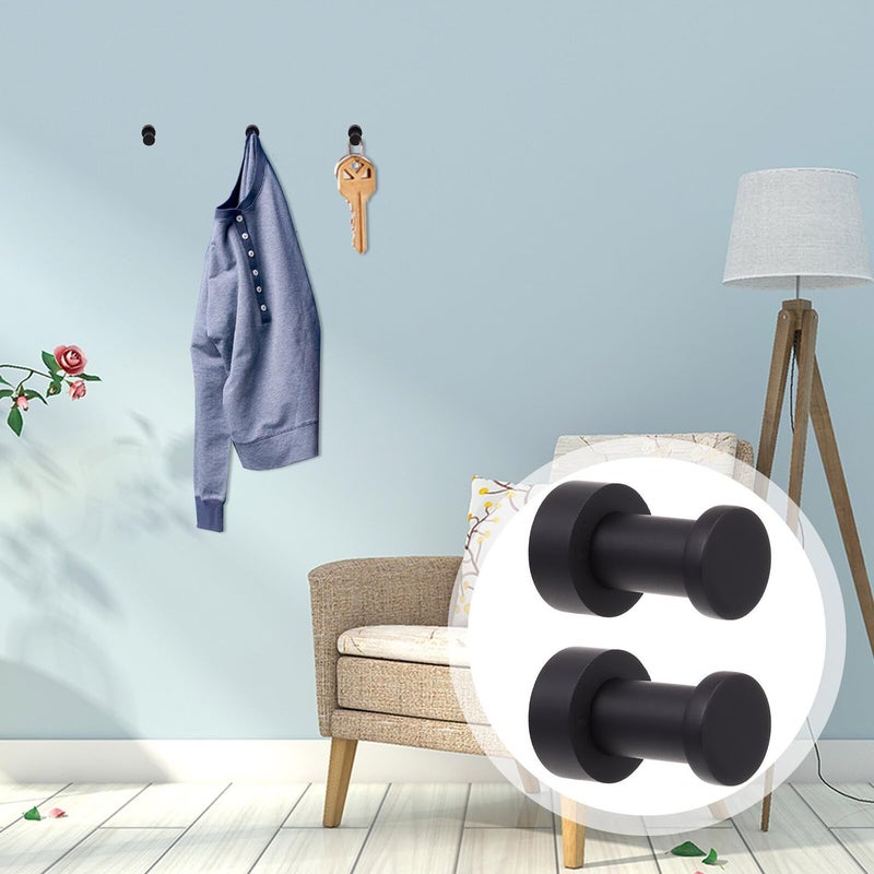 Multifunctional Round Wall Hooks 2 Pack Brass for Towel Coat Hat - Image 3