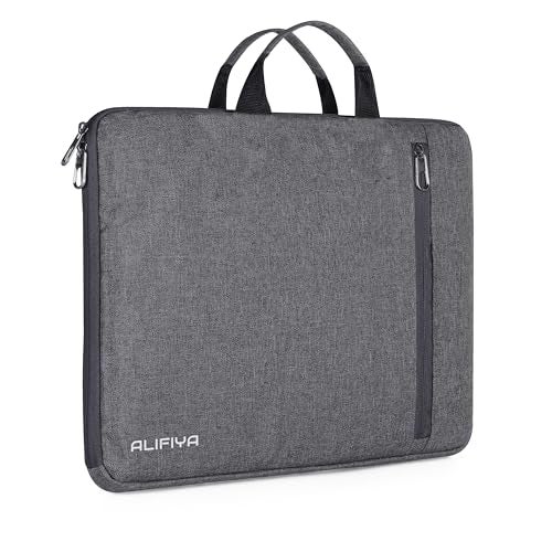 Alifiya 15-15.6 Inch Laptop Sleeve Cover Bag - Water-Resistant Case for MacBook, Dell, HP, Lenovo - Ideal for Office & Travel Use - Grey - Image 1