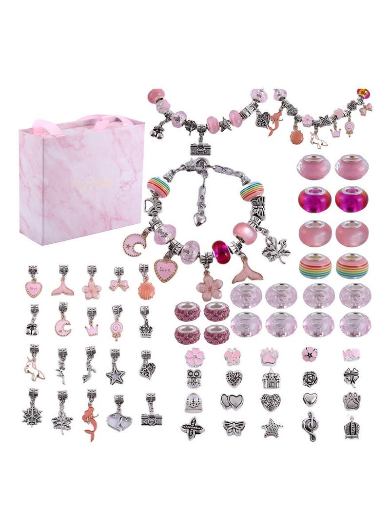 Gonice Bracelet Making Kit for Girls,112PCs Charm Bracelets Kit with Beads, Jewelry Charms, Bracelets for DIY Craft, Jewelry Gift for Adults and Kids，Present For 8-12 Year Old Girl  - Image 1