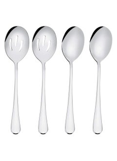 Oasisgalore Serving Spoon Sets, Includes 2 Serving Spoons and 2 Slotted Serving Spoons,Stainless Steel Buffet Banquet Spoons  - Image 1