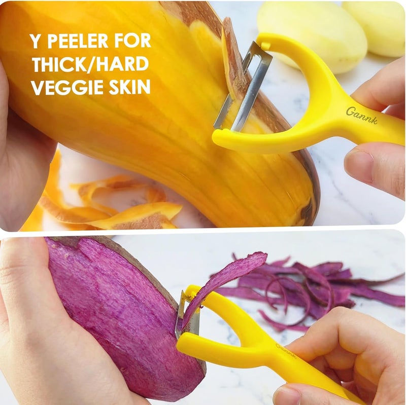 Gannk Vegetable Potato Peelers for Kitchen, Y Peeler for Apple Fruit Carrot Zucchini Cucumber Potatoes, Good Grip Veggie Peeler Makes Peeling Very Easy - Image 2