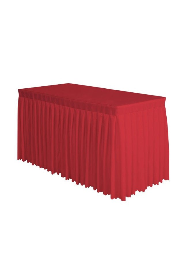 Surmente Tablecloth 14 ft Polyester Table Skirt for Weddings, Banquets, or Restaurants (Red) … ……… - Image 1
