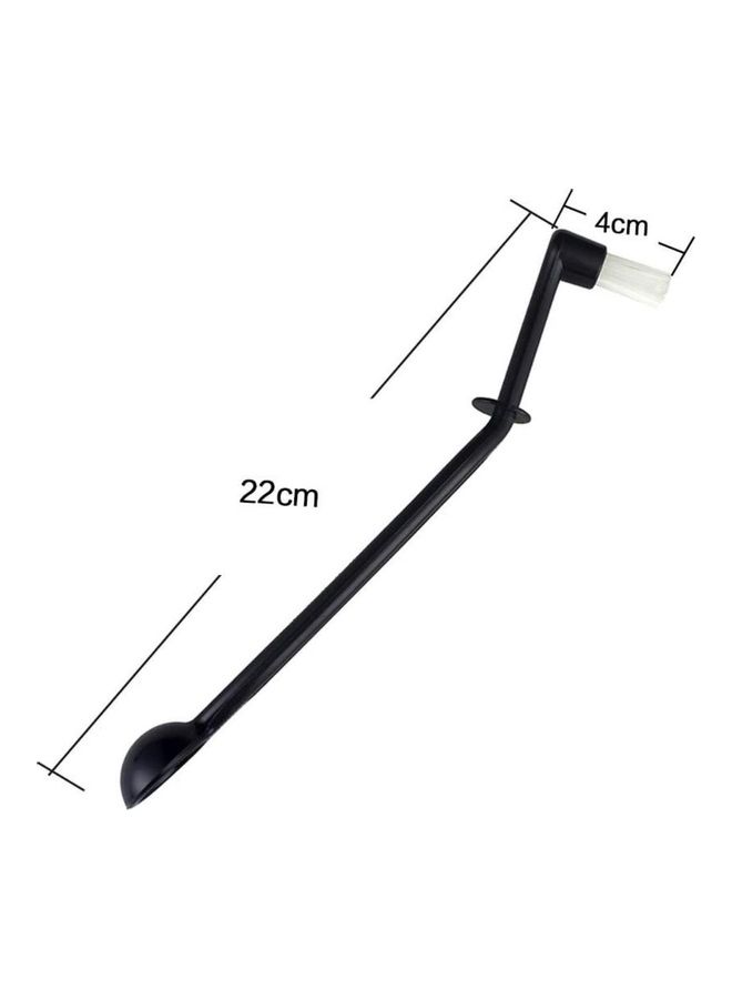 2-Piece Coffee Machine Brush Cleaning Tool With Spoon Black 1cm - Image 3
