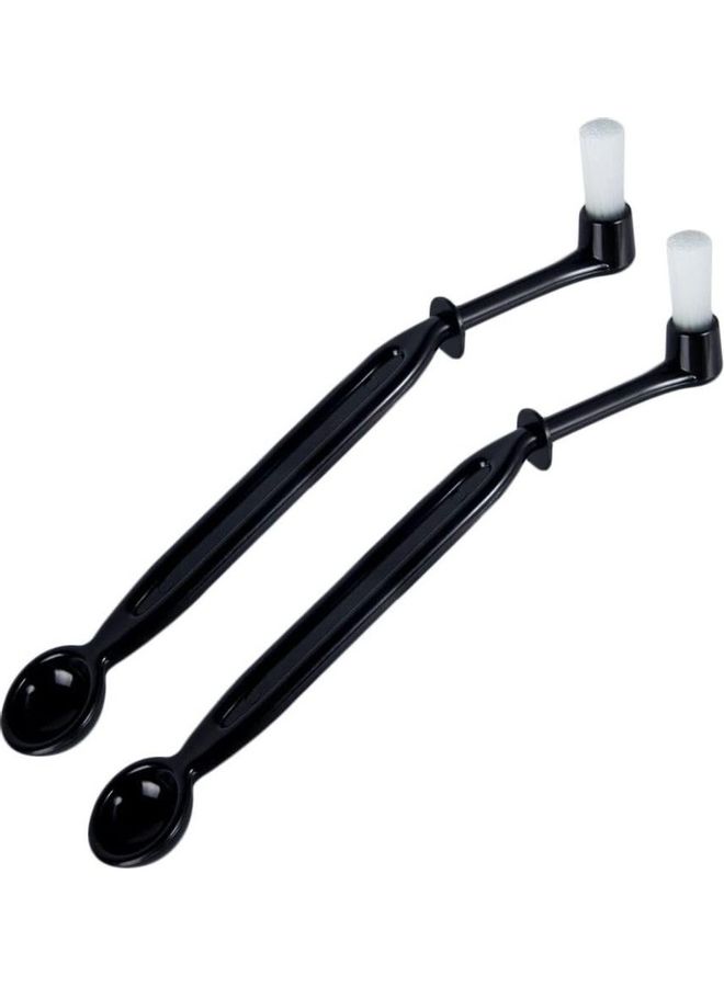 2-Piece Coffee Machine Brush Cleaning Tool With Spoon Black 1cm - Image 1