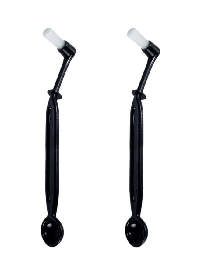 2-Piece Coffee Machine Brush Cleaning Tool With Spoon Black 1cm - Image 4