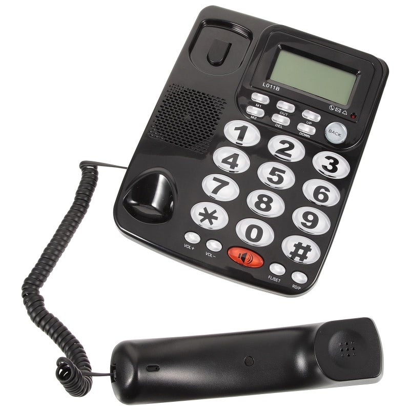 Portable Desk Phone Large Display Superior Sound Quality Multi Functional Classic Black - Image 2
