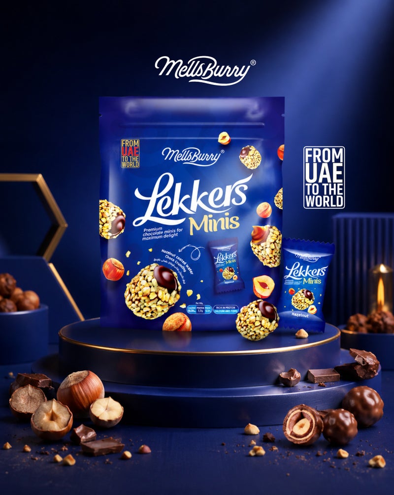 MellsBurry Lekkers Minis Hazelnut Chocolate Bites Premium Crunchy Chocolate Snack Rich in Calcium & Fibre - 100g - Image 4