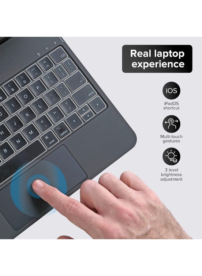 Magic Keyboard for iPad Pro 13 (M4) 2024, Bluetooth Magnetic Keyboard Case with Trackpad, USB Charging, Backlit (Black, iPad Pro 13 (M4) 2024) - Image 4