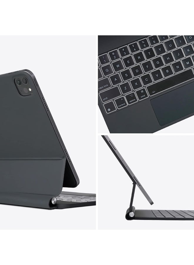 Magic Keyboard for iPad Pro 13 (M4) 2024, Bluetooth Magnetic Keyboard Case with Trackpad, USB Charging, Backlit (Black, iPad Pro 13 (M4) 2024) - Image 2