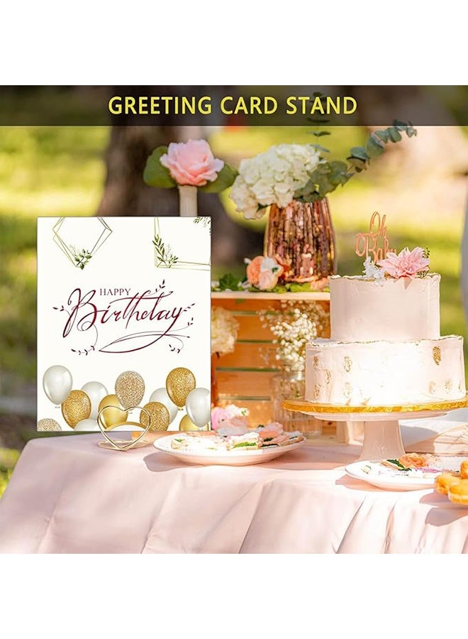 32 قطعة من حوامل بطاقات أرقام الطاولات الذهبية، حامل بطاقات صغير على شكل قلب، حوامل بطاقات عمل لحفلات الزفاف، حامل بطاقات لعب صغير للصور، حامل صور، حامل قائمة طعام، حامل مذكرات، مشابك بطاقات عيد الميلاد - Image 5