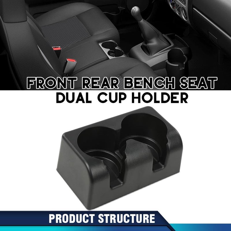 PIT66 Bench Seat Dual Cup Holder Center Console Insert Double Storage Front Rear Compatible with Chevy Colorado 2004-2012/Fit GMC Canyon 2004-2012 - Image 5