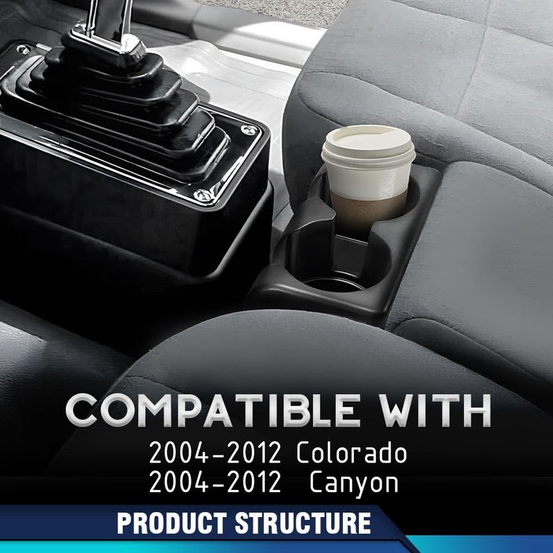 PIT66 Bench Seat Dual Cup Holder Center Console Insert Double Storage Front Rear Compatible with Chevy Colorado 2004-2012/Fit GMC Canyon 2004-2012 - Image 2