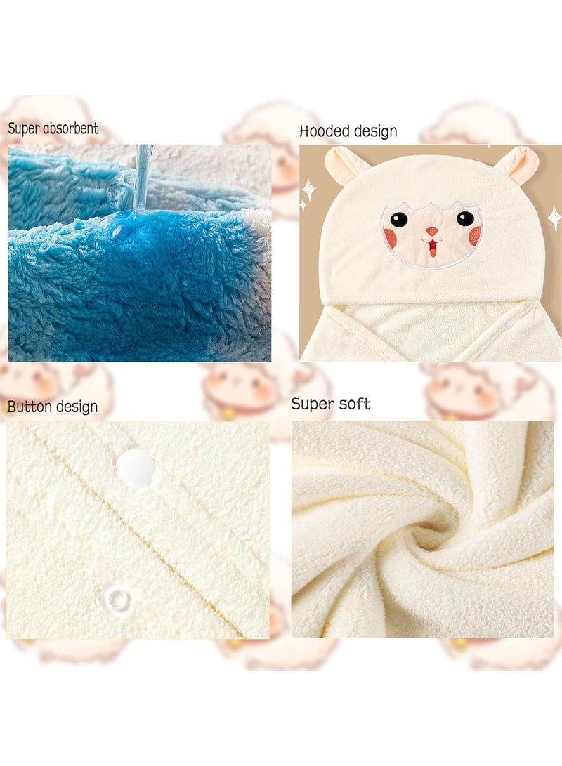 لكارموم منشفة حمام للأطفال، منشفة حمام فائقة النعومة للأطفال مع غطاء للرأس، منشفة ماصة ومضادة للحساسية للأطفال الرضع والأطفال الصغار، مستلزمات أساسية للأطفال حديثي الولادة، هدايا للاستحمام للأطفال الصبيان والبنات - كبيرة الحجم 70 × 140 سم (أبيض) - Image 5