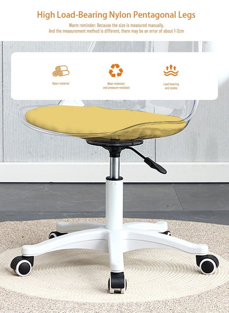 Sinyin Set of 5 Transparent Office Chairs with Wheels, Adjustable Swivel Desk Chair, Modern Home Office Chair with Cushion Seat, Rolling Vanity Chair for Study Room Bedroom Makeup Desk - Image 4