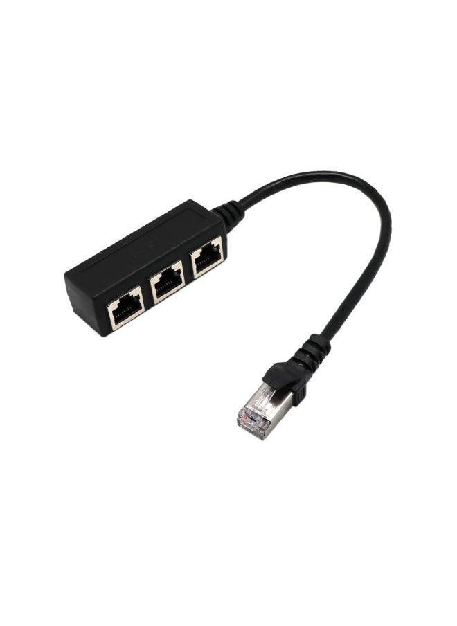 Generic RJ45 Ethernet One-to-three Network Cable Extension Patch Cord 1 Male To 3 Female Network Adapter Cable-Color:rj45 One In Three  - Image 3