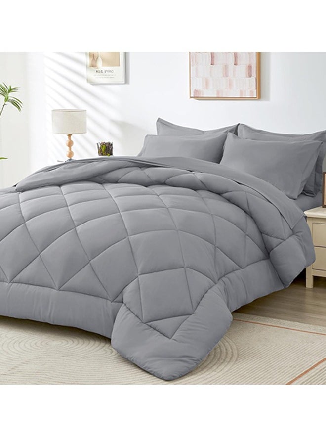 Tiba - Plain Quilt Grey 220x235cm - Image 1