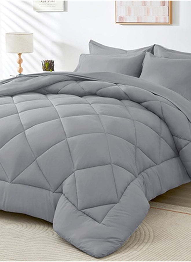 Tiba - Plain Quilt Grey 220x235cm - Image 1
