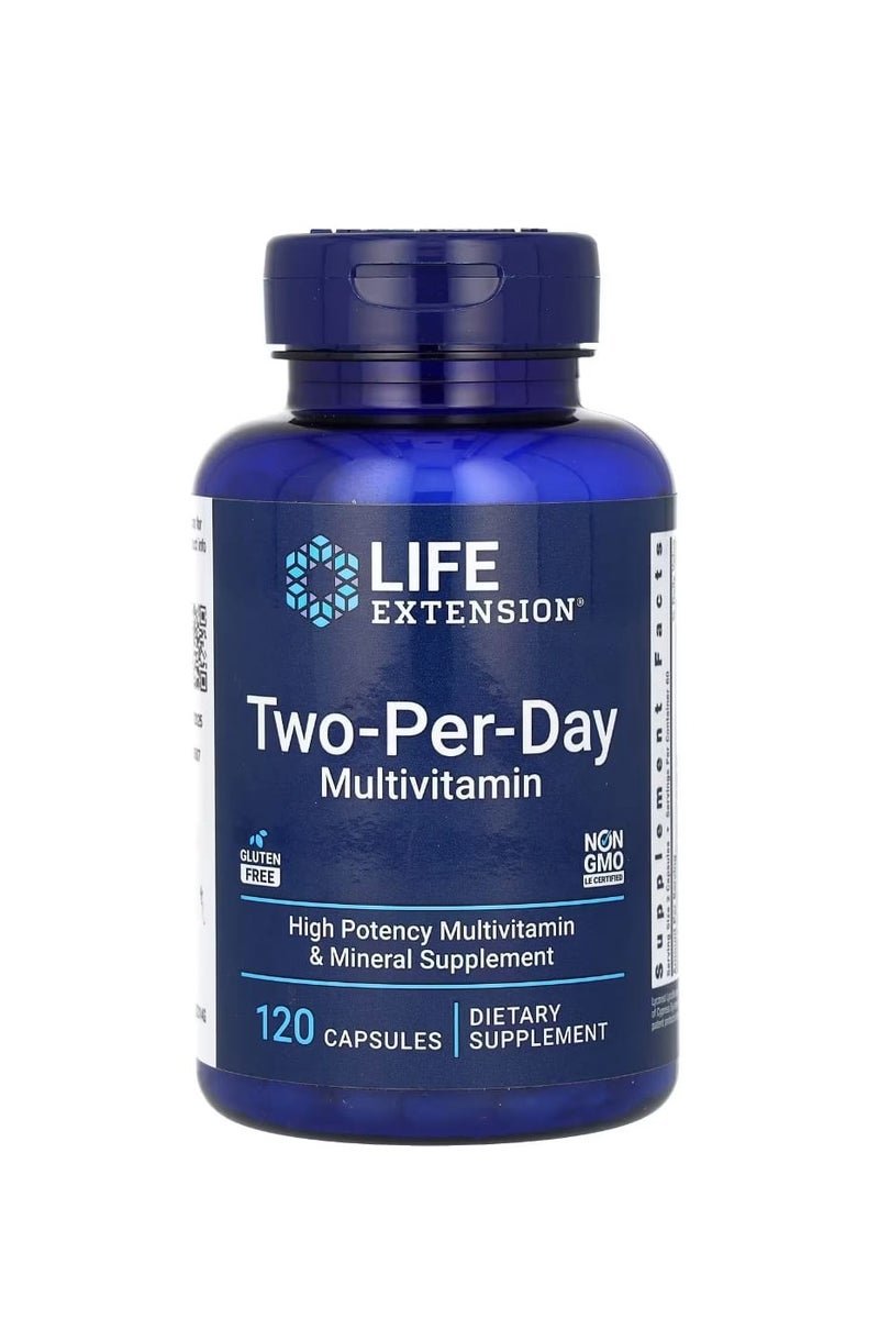 لايف إكستنشن كبسولات الفيتامينات المتعددة مرتين يوميًا، 120 كبسولة - Image 1