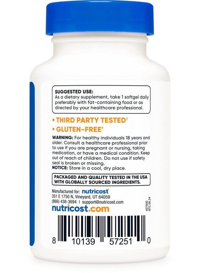 Nutricost Astaxanthin 12mg, 30 Softgels - Non-GMO and Gluten Free - Image 4