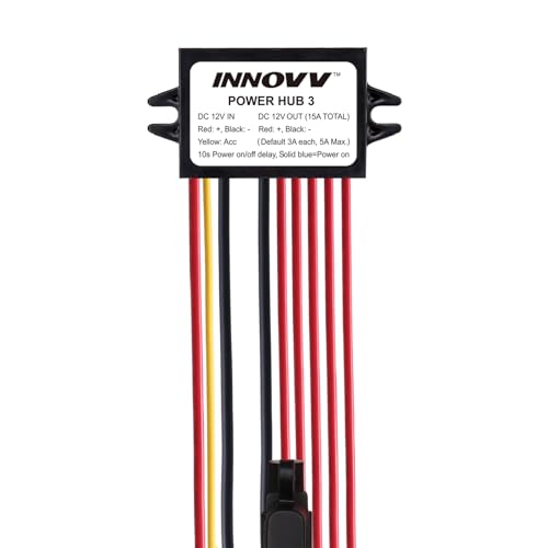 INNOVV Power Hub 3 Power Distribution System Kit, DC 12V 15A Motorcycle Power Distribution Hub, Connecting Up to 5 Devices Installed on The Motorcycle - Image 1