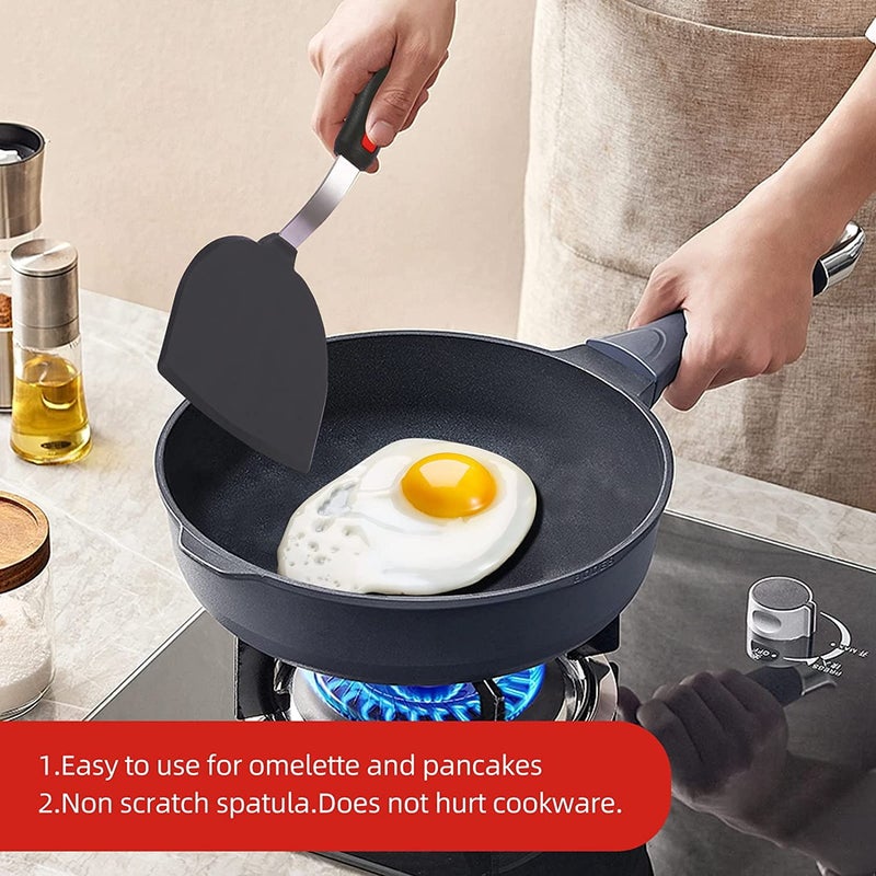 Contiup Silicone Fish Spatula Turner Half-Round Dense Spatulas Omelette Pancake Spatulas for Nonstick Cookware Egg 600Â°F Heat-Resistant - Image 5