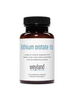Weyland Brain Nutrition : Lithium Orotate 10mg (1 Bottle), 60 Vegetarian Capsules, Lithium Supplement Supports Healthy Mood, Behavior, Memory and Wellness  - Image 1